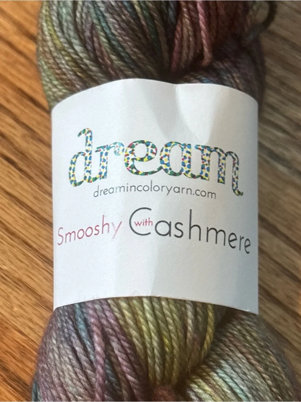 Dream in Color Smooshy Cashmere Yarn Purple Green Kiss Me Kate Fingering Knit
